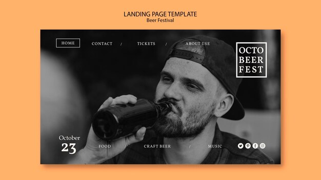 Modello di pagina di destinazione per octobeerfest