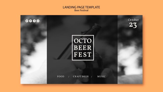 Modello di pagina di destinazione per octobeerfest