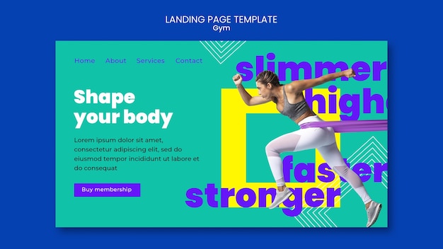 Modello di pagina di destinazione per palestra e fitness