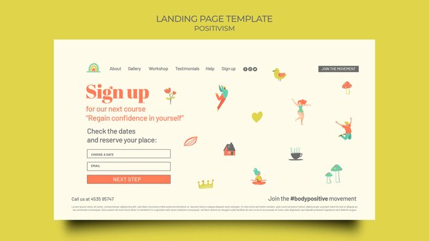 Modello di pagina di destinazione positiva per il corpo