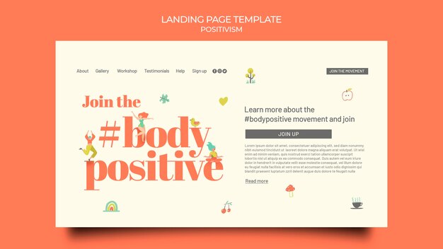 Modello di pagina di destinazione positiva per il corpo