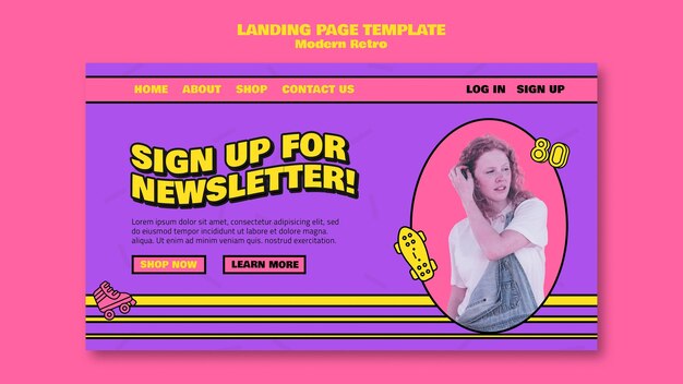 Modello di pagina di destinazione retrò moderno