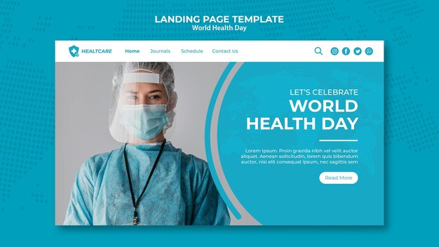 Modello di pagina web della giornata mondiale della salute