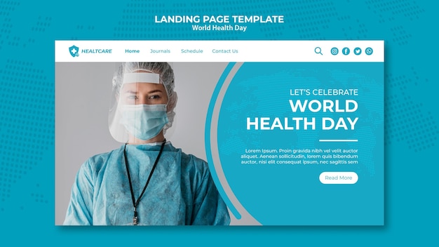 Modello di pagina web della giornata mondiale della salute