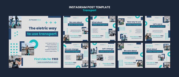 Modello di post di instagram del concetto di trasporto