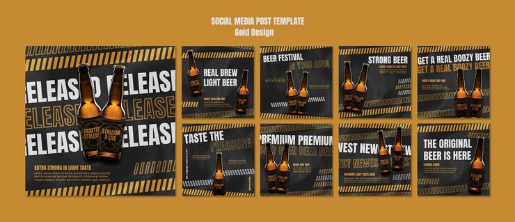 PSD gratuito modello di post di instagram del festival della birra