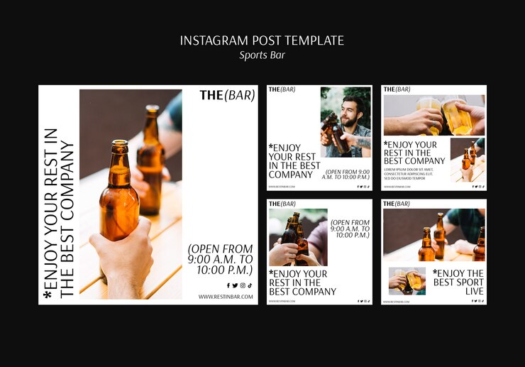PSD gratuito modello di post di instagram della barra dello sport