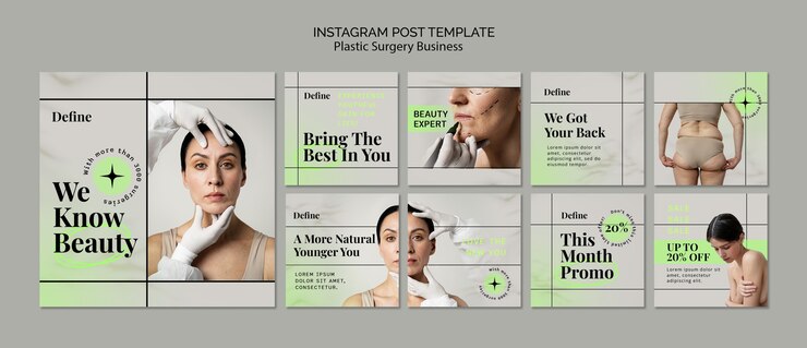 PSD gratuito modello di post di instagram di chirurgia plastica