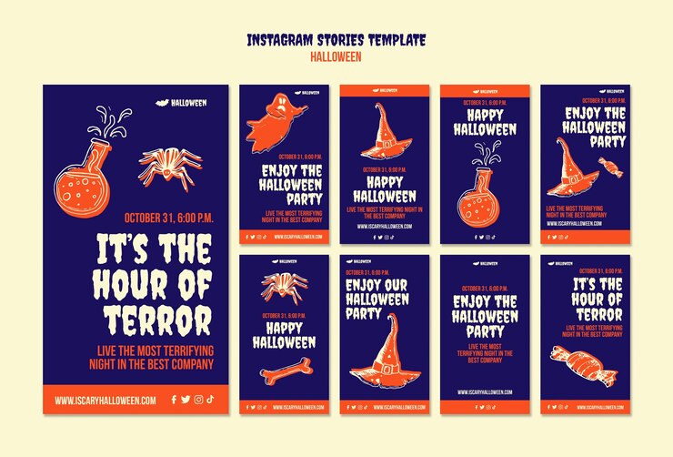 PSD gratuito modello di post di instagram di halloween felice