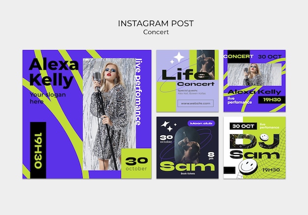 Modello di post di instagram divertente da concerto