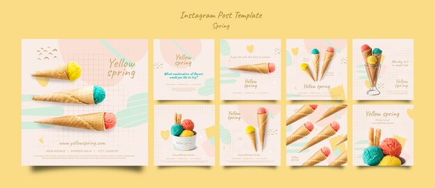 Modello di post di instagram per la stagione primaverile