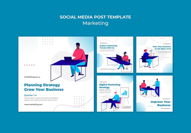 Modello di post di marketing sui social media