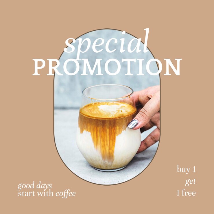 PSD gratuito modello di post di promozione speciale psd ig per il marketing di prodotti da forno e caffè