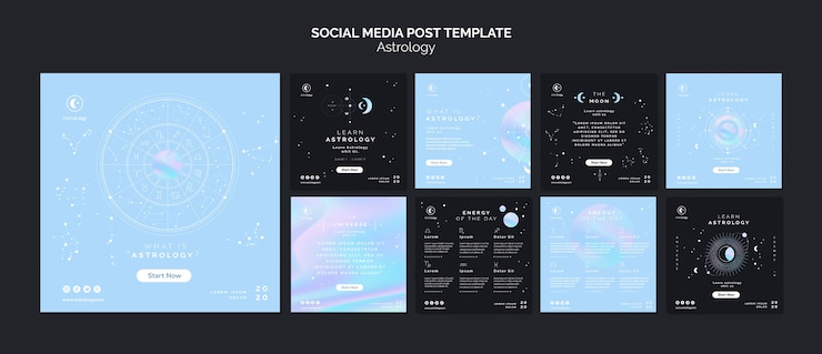 PSD gratuito modello di post di social media astrologia