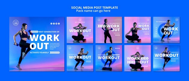 Modello di post di social media sport