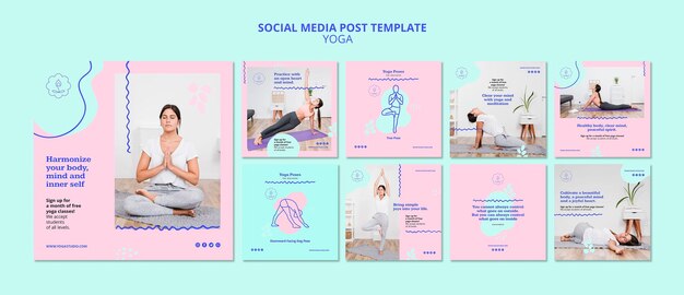 Modello di post instagram annuncio yoga