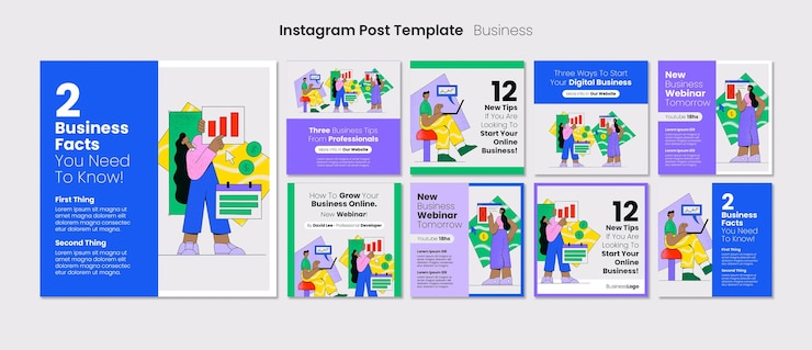 PSD gratuito modello di post instagram business design piatto