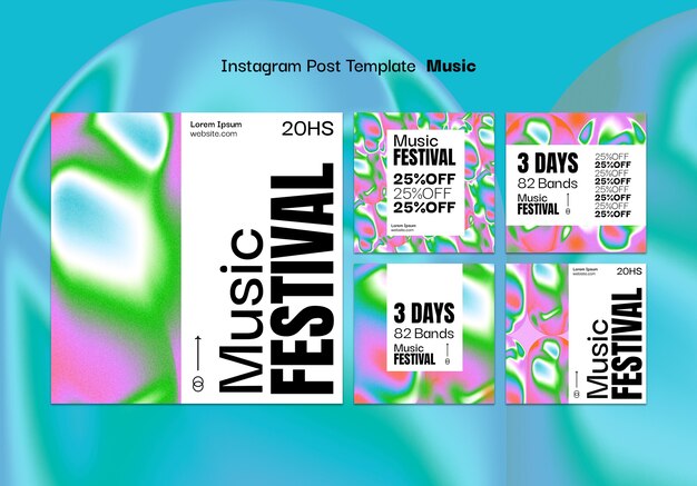 Modello di post instagram del festival musicale