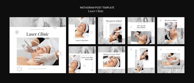 Modello di post instagram della clinica laser