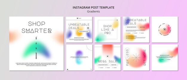 Modello di post instagram in stile sfumato