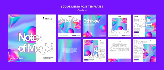 Modello di post instagram in stile sfumato