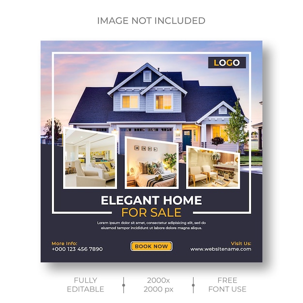 Modello di post per social media immobiliari o Instagram