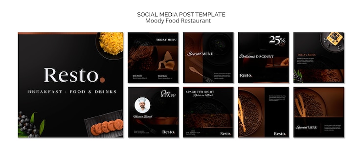PSD gratuito modello di post social media cibo lunatico