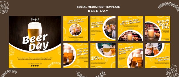 Modello di post social media giorno della birra