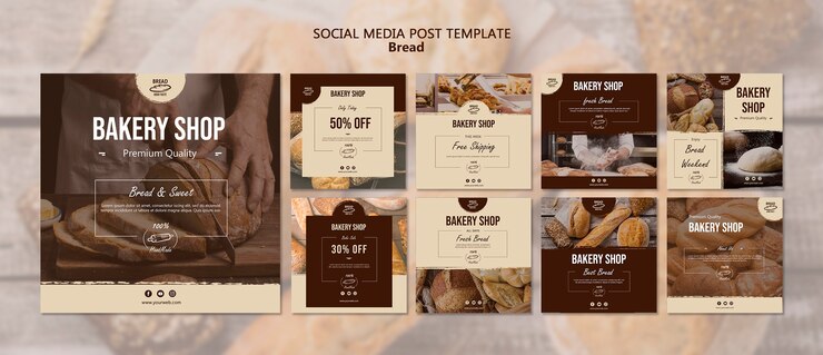 PSD gratuito modello di post social media pane