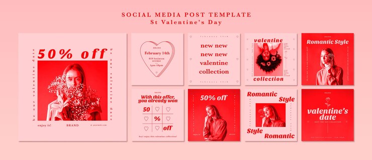 PSD gratuito modello di post social media per san valentino