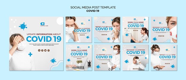 Modello di post sui social media Covid19