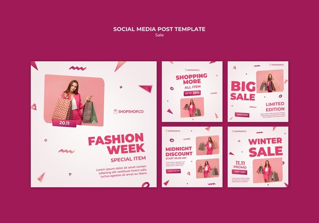 Modello di post sui social media del black friday