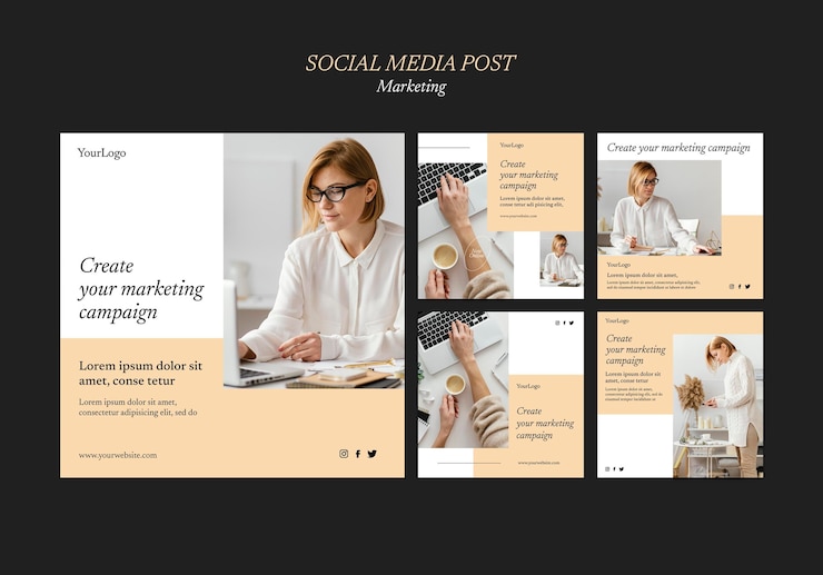 PSD gratuito modello di post sui social media della campagna di marketing