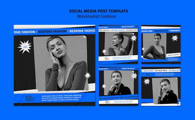 Modello di post sui social media della collezione di moda