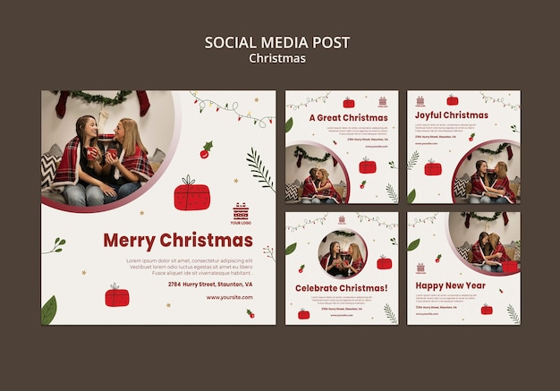 Modello di post sui social media di Natale