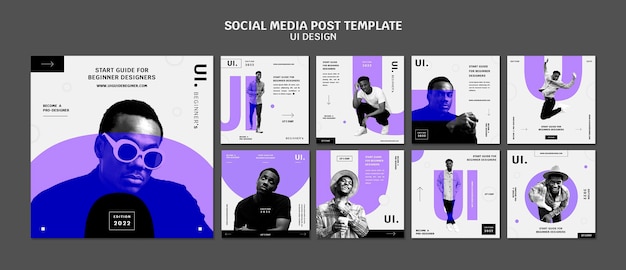 Modello di post sui social media per la progettazione dell'interfaccia utente
