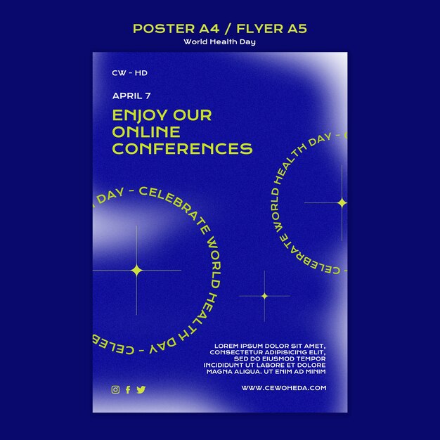Modello di poster a4/a5 per la giornata mondiale della salute