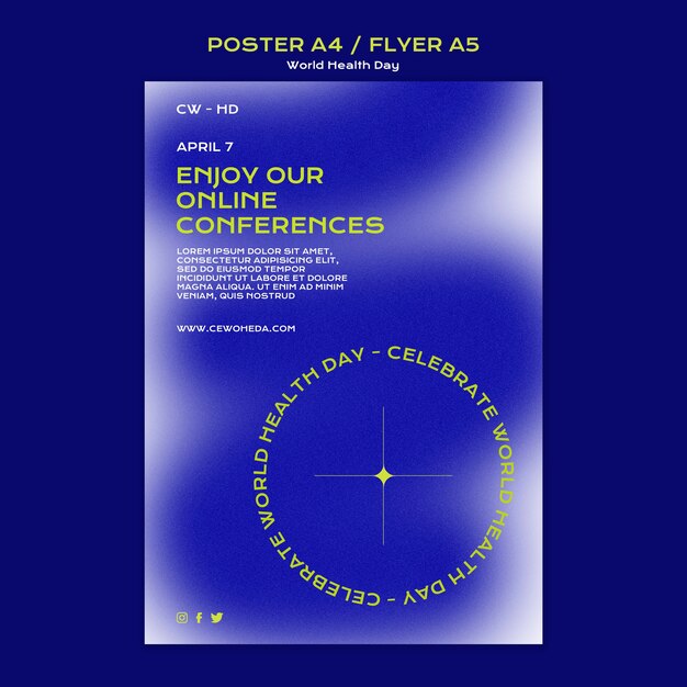 Modello di poster a4/a5 per la giornata mondiale della salute