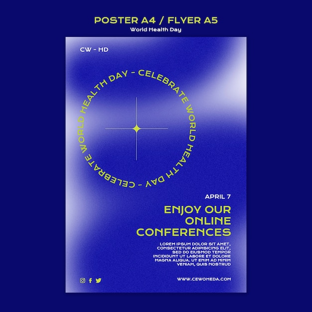 Modello di poster a4/a5 per la giornata mondiale della salute