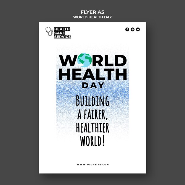 Modello di poster a4/a5 per la giornata mondiale della salute