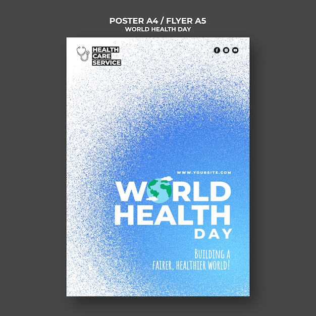 Modello di poster a4/a5 per la giornata mondiale della salute