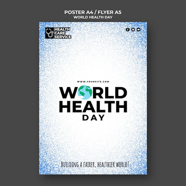Modello di poster a4/a5 per la giornata mondiale della salute