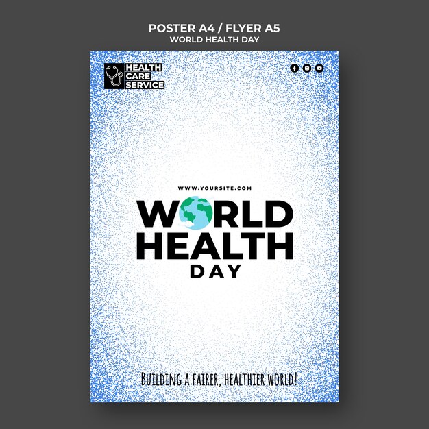 Modello di poster a4/a5 per la giornata mondiale della salute