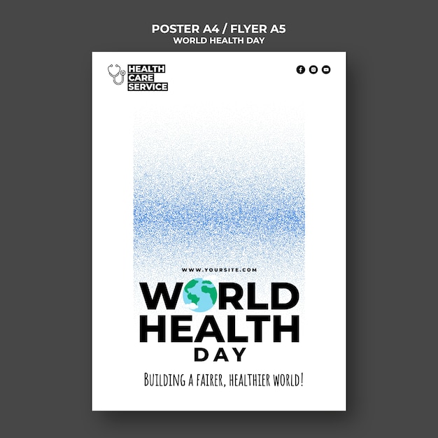 Modello di poster a4/a5 per la giornata mondiale della salute