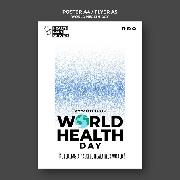 Modello di poster a4/a5 per la giornata mondiale della salute