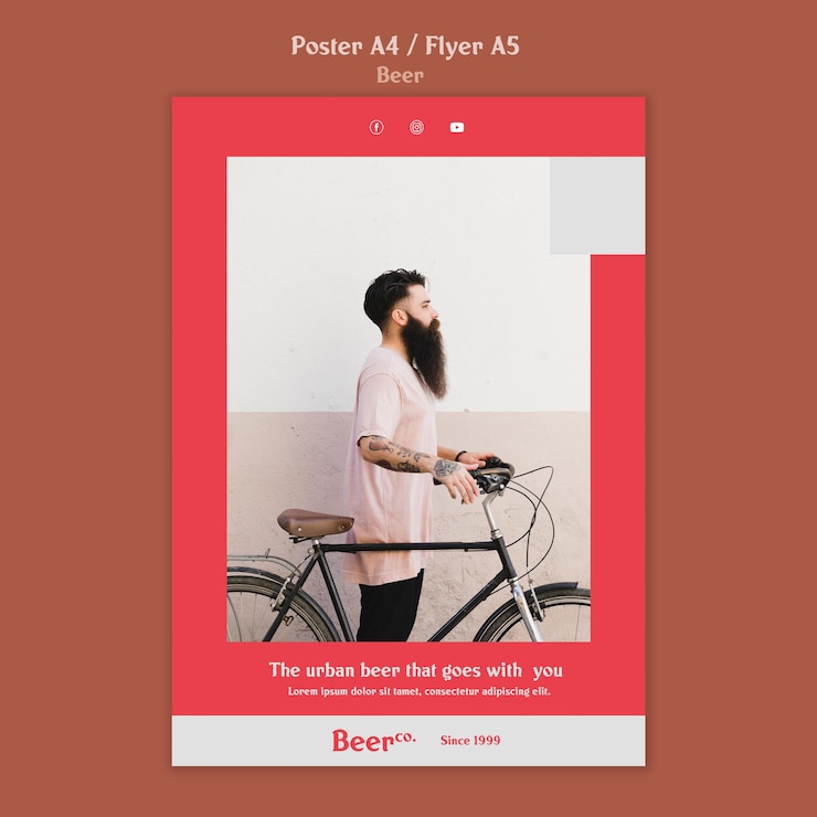 PSD gratuito modello di poster barba urbana