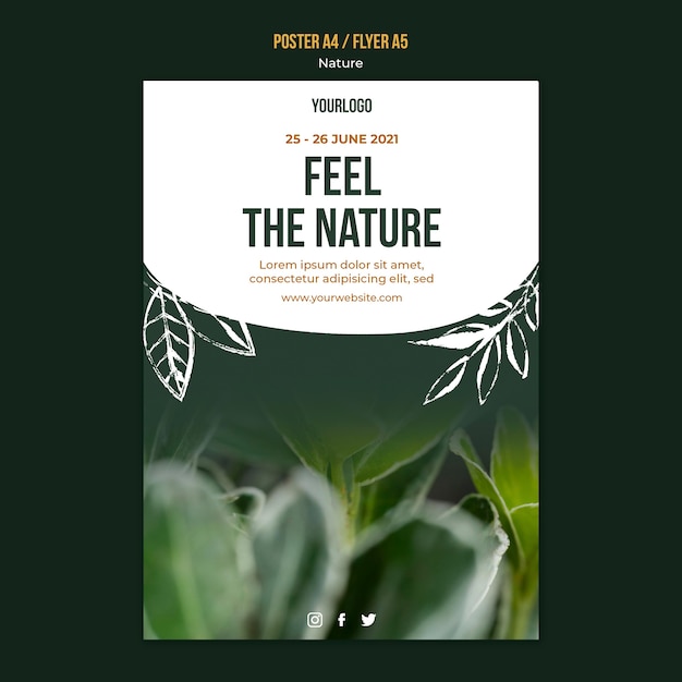 Modello di poster bella vegetazione