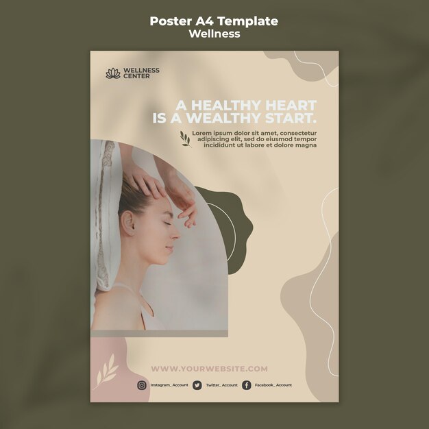 Modello di poster benessere con foto