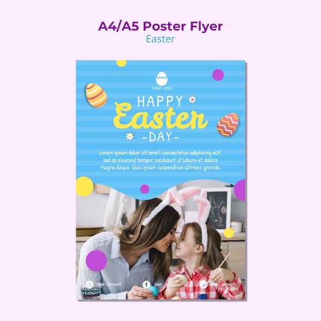 Modello di poster colorato per Pasqua