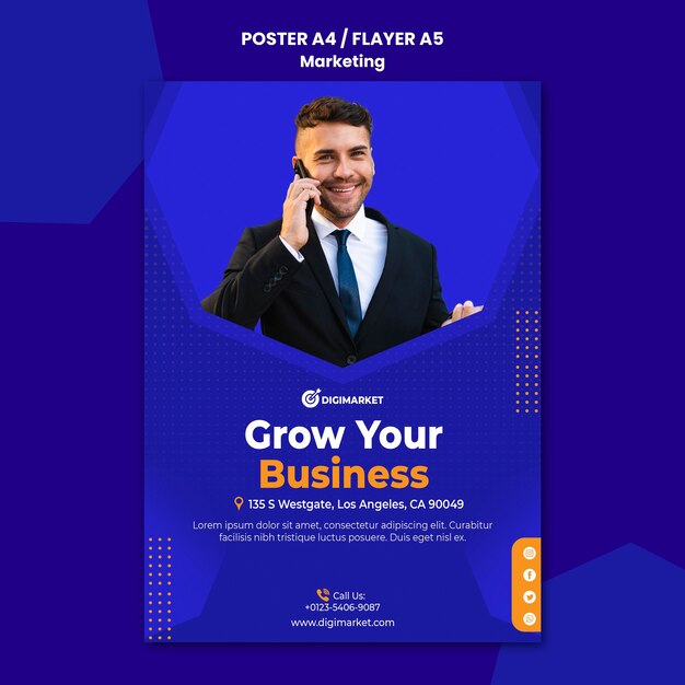 Modello di poster commerciale di marketing